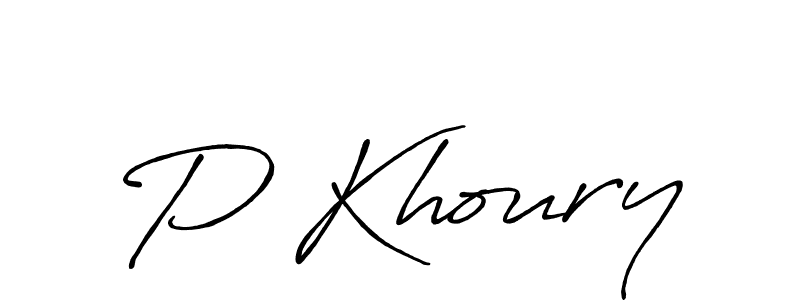 Also we have P Khoury name is the best signature style. Create professional handwritten signature collection using Antro_Vectra_Bolder autograph style. P Khoury signature style 7 images and pictures png