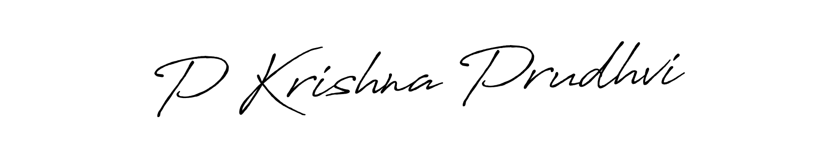 P Krishna Prudhvi stylish signature style. Best Handwritten Sign (Antro_Vectra_Bolder) for my name. Handwritten Signature Collection Ideas for my name P Krishna Prudhvi. P Krishna Prudhvi signature style 7 images and pictures png