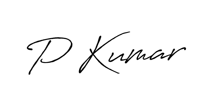 Create a beautiful signature design for name P Kumar. With this signature (Antro_Vectra_Bolder) fonts, you can make a handwritten signature for free. P Kumar signature style 7 images and pictures png