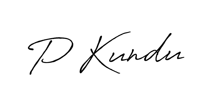 Design your own signature with our free online signature maker. With this signature software, you can create a handwritten (Antro_Vectra_Bolder) signature for name P Kundu. P Kundu signature style 7 images and pictures png