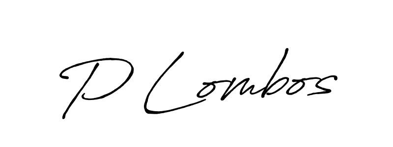 Use a signature maker to create a handwritten signature online. With this signature software, you can design (Antro_Vectra_Bolder) your own signature for name P Lombos. P Lombos signature style 7 images and pictures png