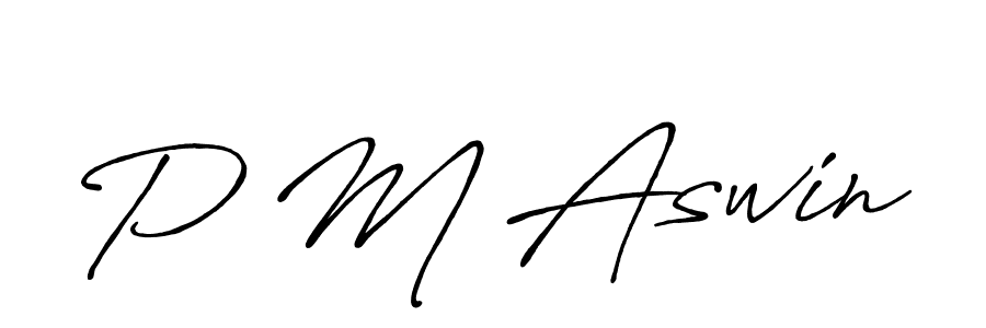 Antro_Vectra_Bolder is a professional signature style that is perfect for those who want to add a touch of class to their signature. It is also a great choice for those who want to make their signature more unique. Get P M Aswin name to fancy signature for free. P M Aswin signature style 7 images and pictures png
