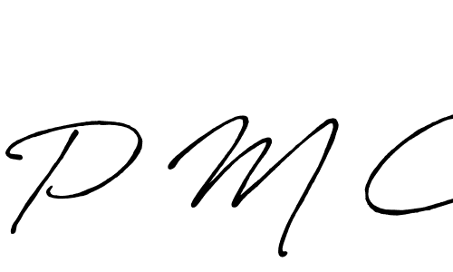 You should practise on your own different ways (Antro_Vectra_Bolder) to write your name (P M C) in signature. don't let someone else do it for you. P M C signature style 7 images and pictures png