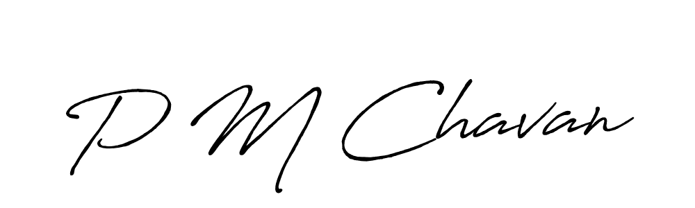 The best way (Antro_Vectra_Bolder) to make a short signature is to pick only two or three words in your name. The name P M Chavan include a total of six letters. For converting this name. P M Chavan signature style 7 images and pictures png