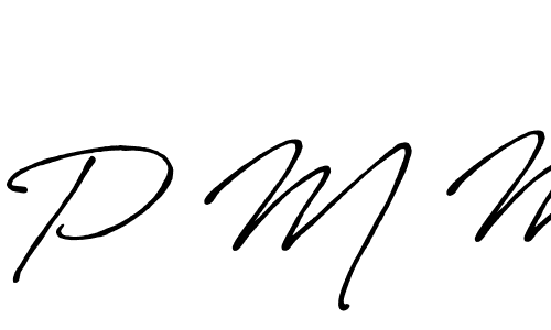 This is the best signature style for the P M M name. Also you like these signature font (Antro_Vectra_Bolder). Mix name signature. P M M signature style 7 images and pictures png