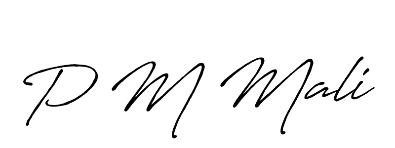 Design your own signature with our free online signature maker. With this signature software, you can create a handwritten (Antro_Vectra_Bolder) signature for name P M Mali. P M Mali signature style 7 images and pictures png