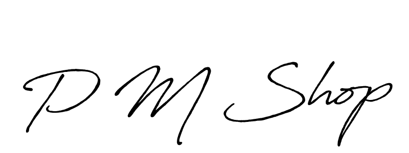 Make a beautiful signature design for name P M Shop. Use this online signature maker to create a handwritten signature for free. P M Shop signature style 7 images and pictures png