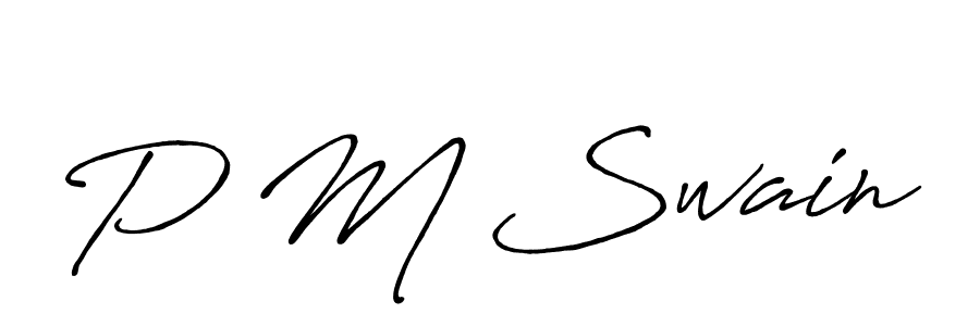 Make a beautiful signature design for name P M Swain. With this signature (Antro_Vectra_Bolder) style, you can create a handwritten signature for free. P M Swain signature style 7 images and pictures png