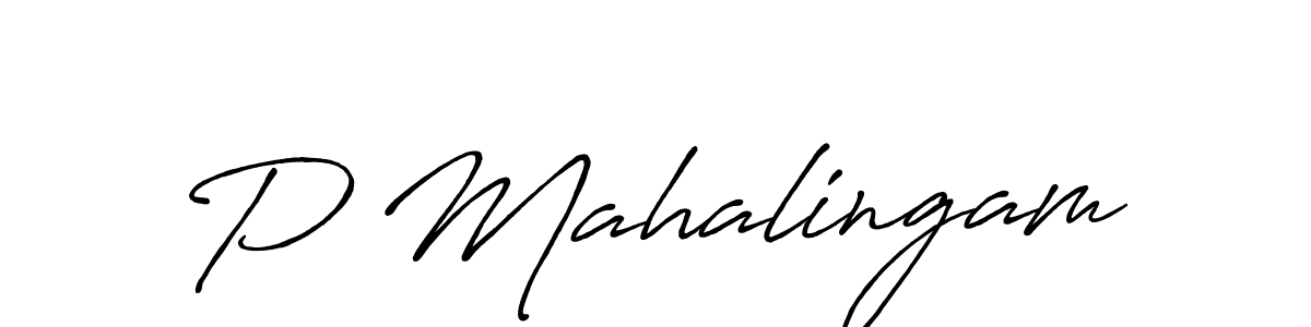 Make a beautiful signature design for name P Mahalingam. With this signature (Antro_Vectra_Bolder) style, you can create a handwritten signature for free. P Mahalingam signature style 7 images and pictures png