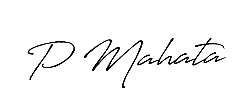 Make a beautiful signature design for name P Mahata. With this signature (Antro_Vectra_Bolder) style, you can create a handwritten signature for free. P Mahata signature style 7 images and pictures png