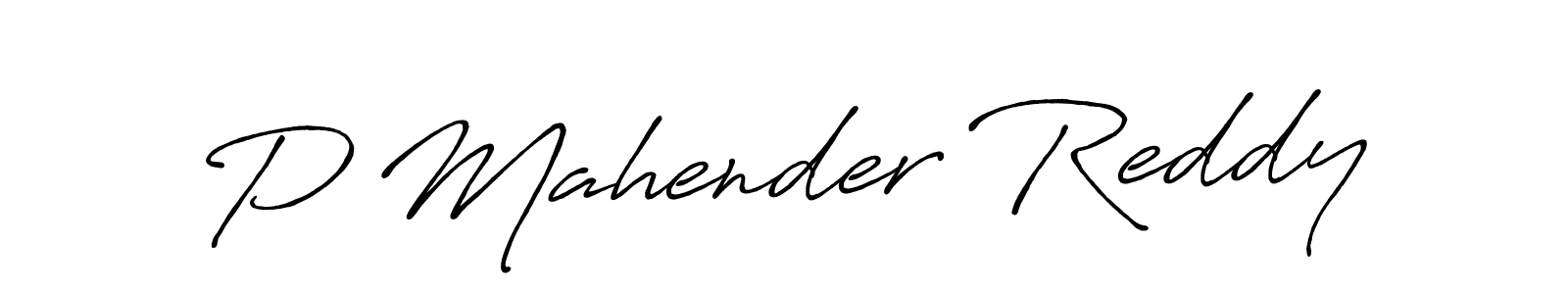 Also we have P Mahender Reddy name is the best signature style. Create professional handwritten signature collection using Antro_Vectra_Bolder autograph style. P Mahender Reddy signature style 7 images and pictures png