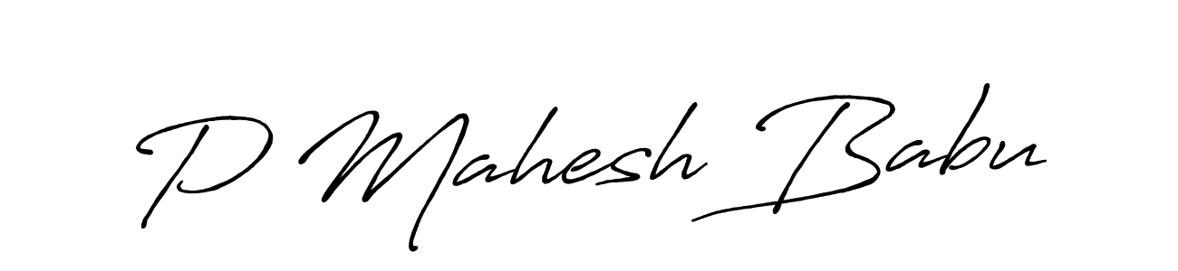 How to make P Mahesh Babu name signature. Use Antro_Vectra_Bolder style for creating short signs online. This is the latest handwritten sign. P Mahesh Babu signature style 7 images and pictures png