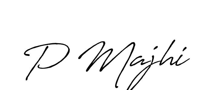 Make a beautiful signature design for name P Majhi. With this signature (Antro_Vectra_Bolder) style, you can create a handwritten signature for free. P Majhi signature style 7 images and pictures png