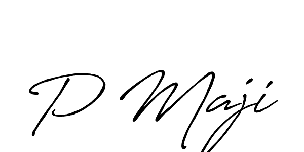 Also we have P Maji name is the best signature style. Create professional handwritten signature collection using Antro_Vectra_Bolder autograph style. P Maji signature style 7 images and pictures png