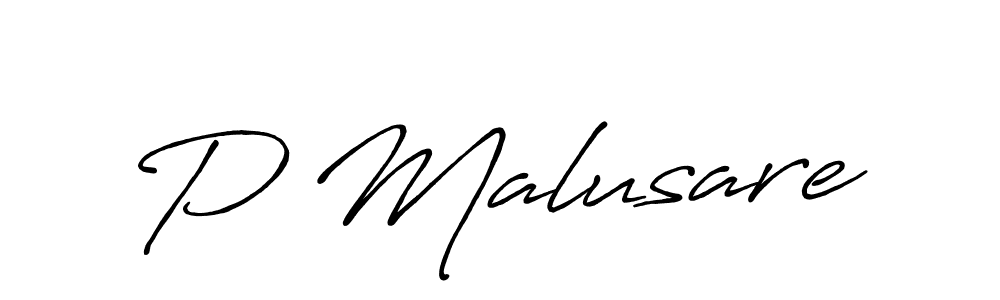 How to make P Malusare signature? Antro_Vectra_Bolder is a professional autograph style. Create handwritten signature for P Malusare name. P Malusare signature style 7 images and pictures png