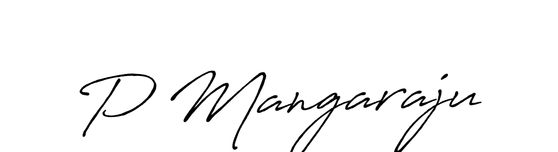 Create a beautiful signature design for name P Mangaraju. With this signature (Antro_Vectra_Bolder) fonts, you can make a handwritten signature for free. P Mangaraju signature style 7 images and pictures png