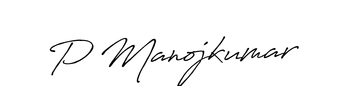 Make a beautiful signature design for name P Manojkumar. With this signature (Antro_Vectra_Bolder) style, you can create a handwritten signature for free. P Manojkumar signature style 7 images and pictures png