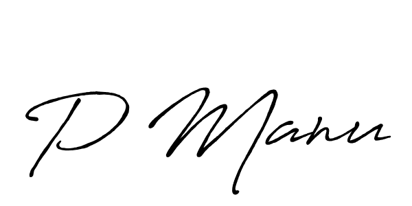 Use a signature maker to create a handwritten signature online. With this signature software, you can design (Antro_Vectra_Bolder) your own signature for name P Manu. P Manu signature style 7 images and pictures png