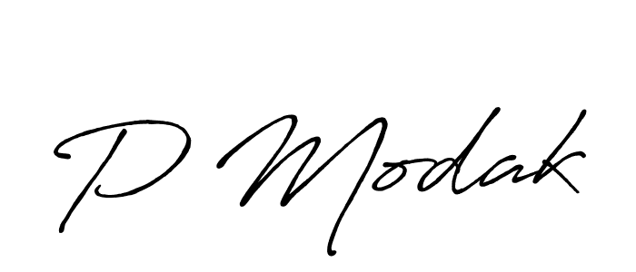 Design your own signature with our free online signature maker. With this signature software, you can create a handwritten (Antro_Vectra_Bolder) signature for name P Modak. P Modak signature style 7 images and pictures png