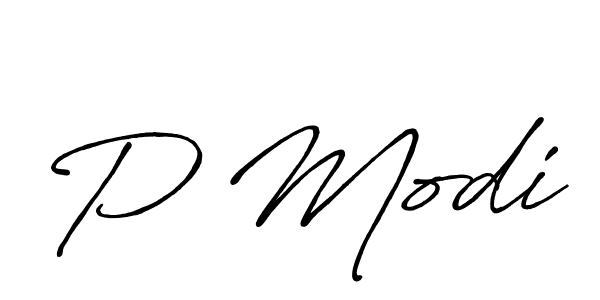 Create a beautiful signature design for name P Modi. With this signature (Antro_Vectra_Bolder) fonts, you can make a handwritten signature for free. P Modi signature style 7 images and pictures png