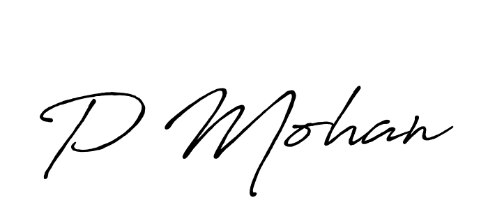 Create a beautiful signature design for name P Mohan. With this signature (Antro_Vectra_Bolder) fonts, you can make a handwritten signature for free. P Mohan signature style 7 images and pictures png