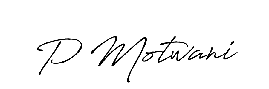 Antro_Vectra_Bolder is a professional signature style that is perfect for those who want to add a touch of class to their signature. It is also a great choice for those who want to make their signature more unique. Get P Motwani name to fancy signature for free. P Motwani signature style 7 images and pictures png