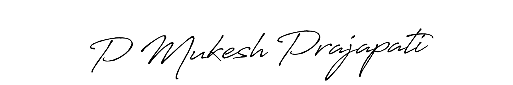 Create a beautiful signature design for name P Mukesh Prajapati. With this signature (Antro_Vectra_Bolder) fonts, you can make a handwritten signature for free. P Mukesh Prajapati signature style 7 images and pictures png