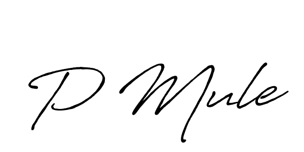 P Mule stylish signature style. Best Handwritten Sign (Antro_Vectra_Bolder) for my name. Handwritten Signature Collection Ideas for my name P Mule. P Mule signature style 7 images and pictures png