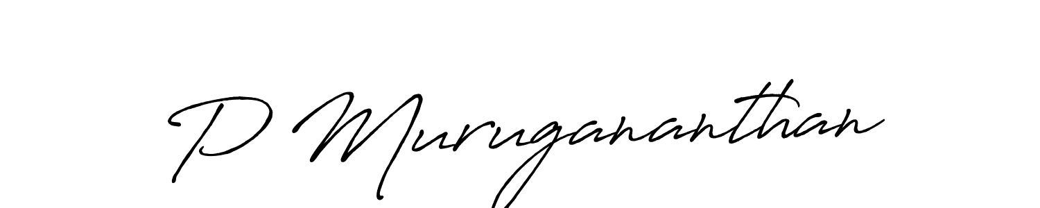 Create a beautiful signature design for name P Murugananthan. With this signature (Antro_Vectra_Bolder) fonts, you can make a handwritten signature for free. P Murugananthan signature style 7 images and pictures png