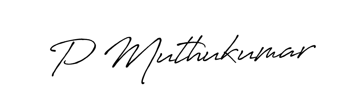 Use a signature maker to create a handwritten signature online. With this signature software, you can design (Antro_Vectra_Bolder) your own signature for name P Muthukumar. P Muthukumar signature style 7 images and pictures png