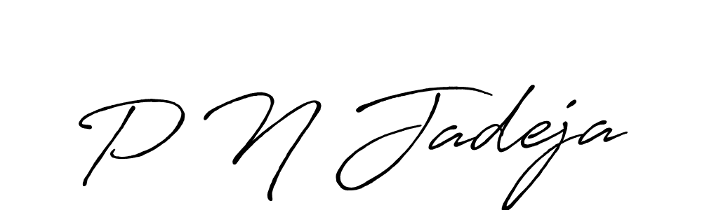 Create a beautiful signature design for name P N Jadeja. With this signature (Antro_Vectra_Bolder) fonts, you can make a handwritten signature for free. P N Jadeja signature style 7 images and pictures png