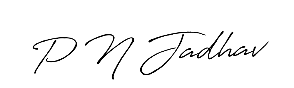 Make a beautiful signature design for name P N Jadhav. With this signature (Antro_Vectra_Bolder) style, you can create a handwritten signature for free. P N Jadhav signature style 7 images and pictures png