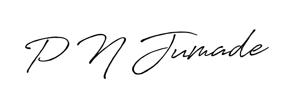 The best way (Antro_Vectra_Bolder) to make a short signature is to pick only two or three words in your name. The name P N Jumade include a total of six letters. For converting this name. P N Jumade signature style 7 images and pictures png