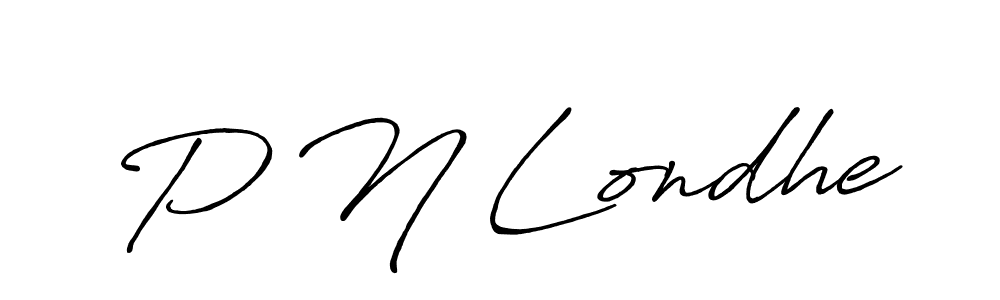 Make a beautiful signature design for name P N Londhe. With this signature (Antro_Vectra_Bolder) style, you can create a handwritten signature for free. P N Londhe signature style 7 images and pictures png