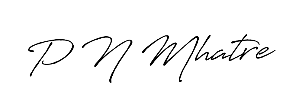 P N Mhatre stylish signature style. Best Handwritten Sign (Antro_Vectra_Bolder) for my name. Handwritten Signature Collection Ideas for my name P N Mhatre. P N Mhatre signature style 7 images and pictures png