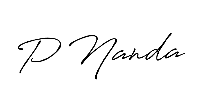 P Nanda stylish signature style. Best Handwritten Sign (Antro_Vectra_Bolder) for my name. Handwritten Signature Collection Ideas for my name P Nanda. P Nanda signature style 7 images and pictures png