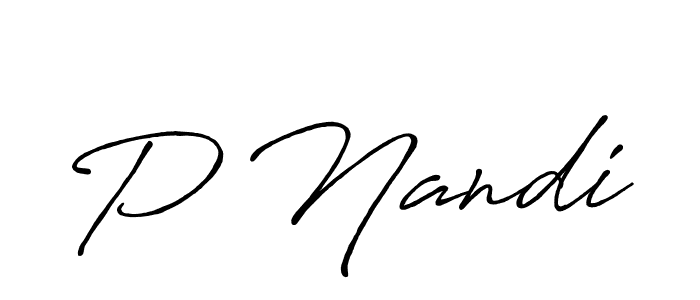 Design your own signature with our free online signature maker. With this signature software, you can create a handwritten (Antro_Vectra_Bolder) signature for name P Nandi. P Nandi signature style 7 images and pictures png