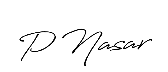 P Nasar stylish signature style. Best Handwritten Sign (Antro_Vectra_Bolder) for my name. Handwritten Signature Collection Ideas for my name P Nasar. P Nasar signature style 7 images and pictures png