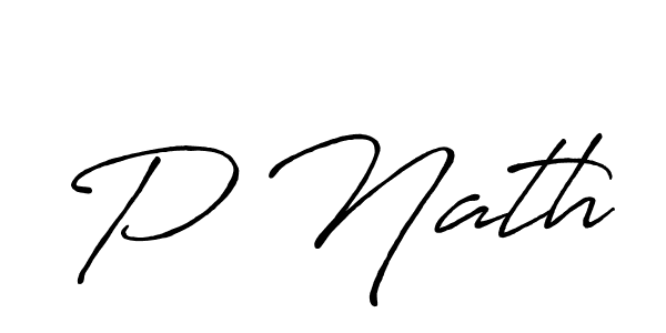 Make a beautiful signature design for name P Nath. With this signature (Antro_Vectra_Bolder) style, you can create a handwritten signature for free. P Nath signature style 7 images and pictures png