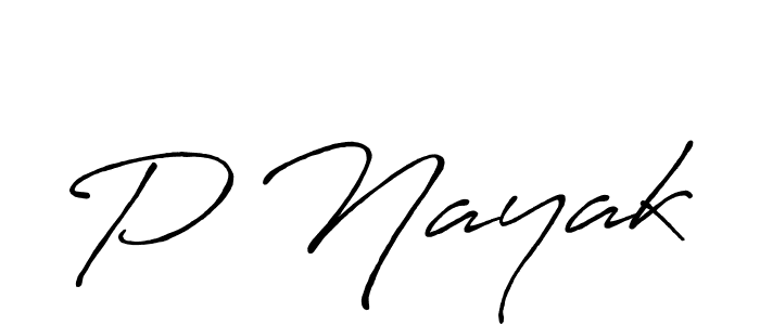 Create a beautiful signature design for name P Nayak. With this signature (Antro_Vectra_Bolder) fonts, you can make a handwritten signature for free. P Nayak signature style 7 images and pictures png
