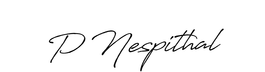 Also we have P Nespithal name is the best signature style. Create professional handwritten signature collection using Antro_Vectra_Bolder autograph style. P Nespithal signature style 7 images and pictures png
