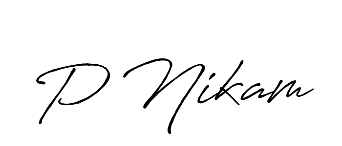 Similarly Antro_Vectra_Bolder is the best handwritten signature design. Signature creator online .You can use it as an online autograph creator for name P Nikam. P Nikam signature style 7 images and pictures png