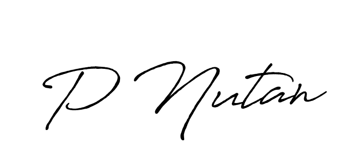 Use a signature maker to create a handwritten signature online. With this signature software, you can design (Antro_Vectra_Bolder) your own signature for name P Nutan. P Nutan signature style 7 images and pictures png
