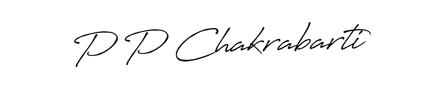 The best way (Antro_Vectra_Bolder) to make a short signature is to pick only two or three words in your name. The name P P Chakrabarti include a total of six letters. For converting this name. P P Chakrabarti signature style 7 images and pictures png