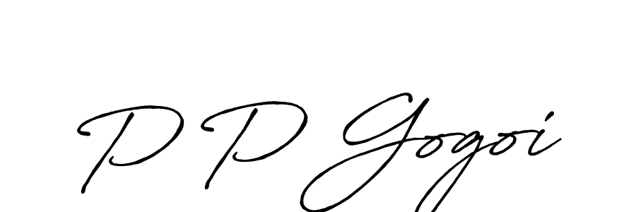 P P Gogoi stylish signature style. Best Handwritten Sign (Antro_Vectra_Bolder) for my name. Handwritten Signature Collection Ideas for my name P P Gogoi. P P Gogoi signature style 7 images and pictures png