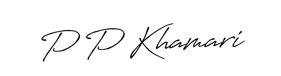 P P Khamari stylish signature style. Best Handwritten Sign (Antro_Vectra_Bolder) for my name. Handwritten Signature Collection Ideas for my name P P Khamari. P P Khamari signature style 7 images and pictures png