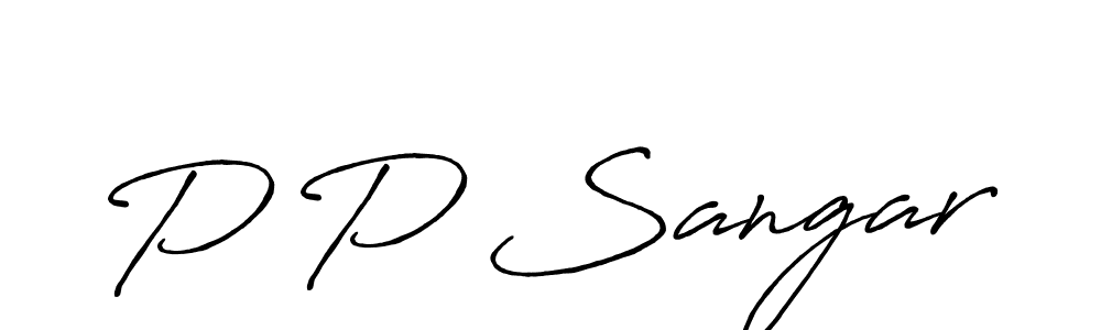 How to make P P Sangar name signature. Use Antro_Vectra_Bolder style for creating short signs online. This is the latest handwritten sign. P P Sangar signature style 7 images and pictures png