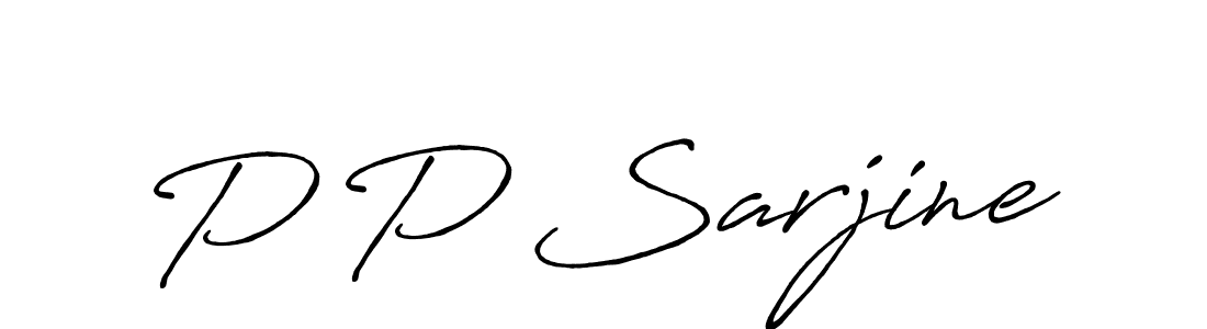 Design your own signature with our free online signature maker. With this signature software, you can create a handwritten (Antro_Vectra_Bolder) signature for name P P Sarjine. P P Sarjine signature style 7 images and pictures png