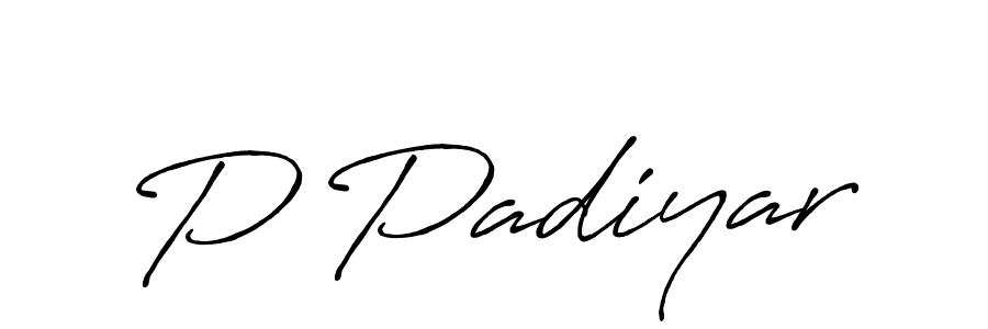 How to make P Padiyar signature? Antro_Vectra_Bolder is a professional autograph style. Create handwritten signature for P Padiyar name. P Padiyar signature style 7 images and pictures png