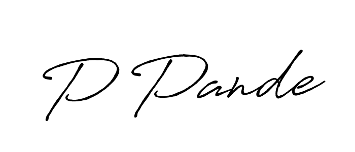 How to make P Pande signature? Antro_Vectra_Bolder is a professional autograph style. Create handwritten signature for P Pande name. P Pande signature style 7 images and pictures png
